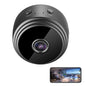 A9 Smart WiFi HD Wireless Security Camera in black, showing front view with lens and mounting bracket for home security.