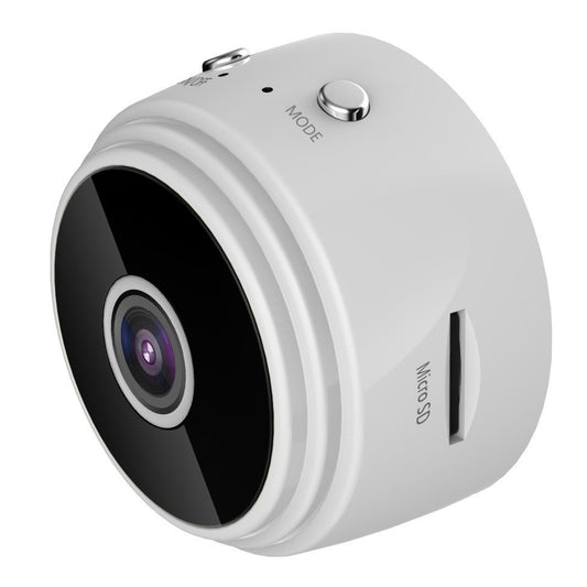 Black A9 Smart WiFi HD Wireless Security Camera from BackupMyFilesNow.com, showing its compact design and lens for home security.