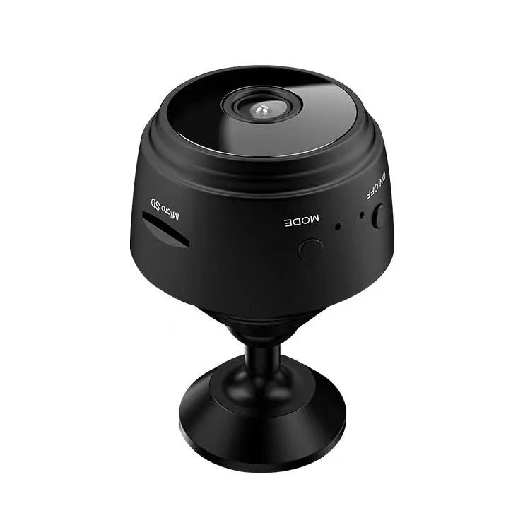 A9 Smart WiFi HD Wireless Security Camera in black with adjustable mounting bracket and lens for home surveillance.