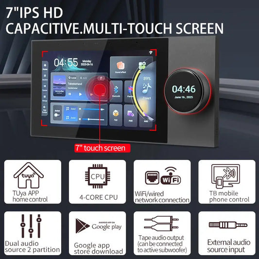 7-inch smart home background music player with touch screen and Zigbee gateway, wall-mounted amplifier by BackupMyFilesNow.com
