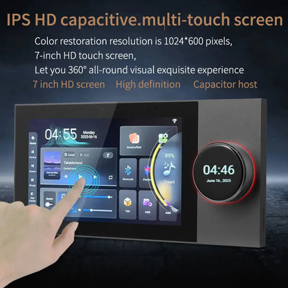 7-inch smart home background music player with touch screen and built-in Zigbee gateway, wall-mounted audio amplifier, brand BackupMyFilesNow.com