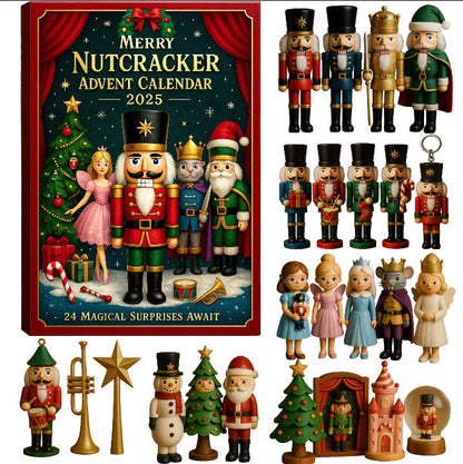 Acrylic blind box Christmas decorations in assorted shapes and colors, displayed in a compact acrylic box.