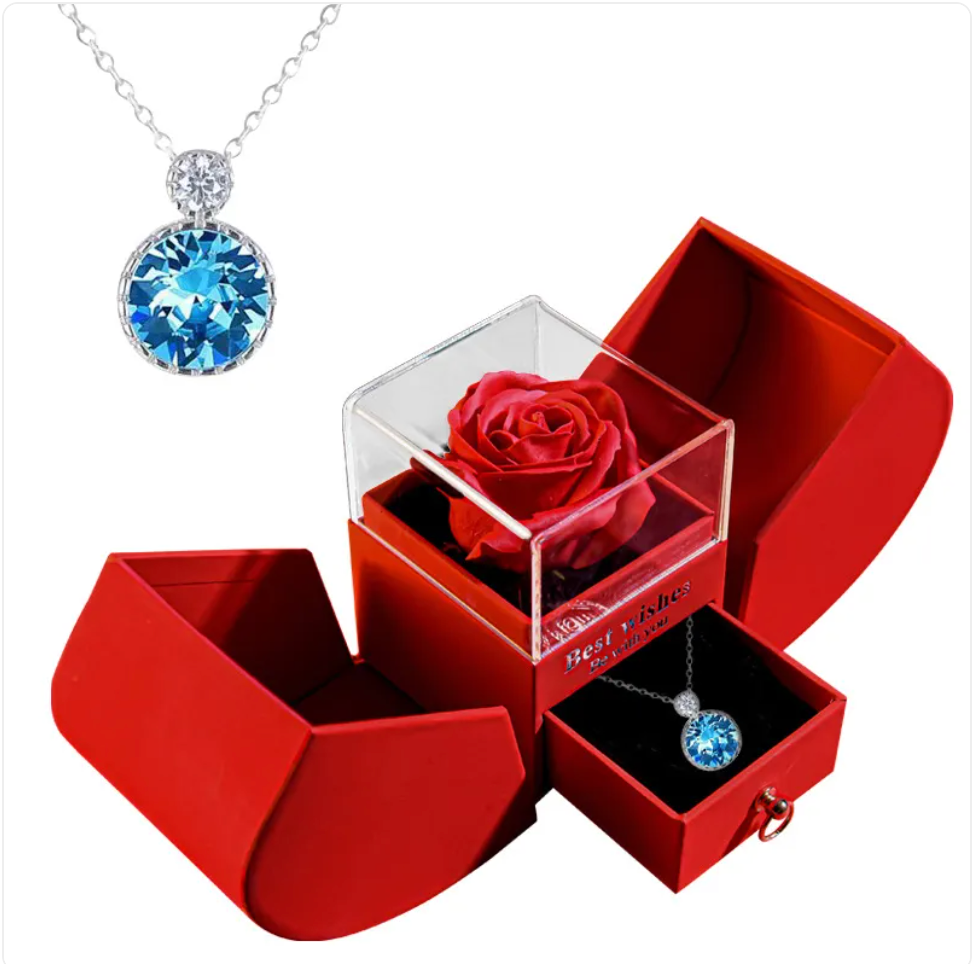 Silver Christmas necklace from BACKUPMYFILESNOW.COM® in a jewelry gift box set, perfect for holiday gift-giving.
