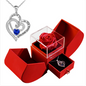 Silver Christmas necklace jewelry gift box set by BACKUPMYFILESNOW.COM®, displayed inside an open decorative box.