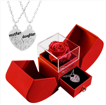 Silver Christmas necklace jewelry gift box set from BACKUPMYFILESNOW.COM® featuring festive holiday-themed jewelry and elegant packaging.
