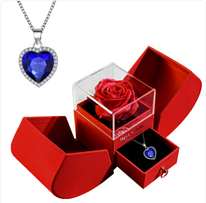 Silver Christmas necklace jewelry gift box set from BACKUPMYFILESNOW.COM®, featuring festive holiday themed necklace in a decorative box.