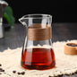 Amber gold hand-brewed coffee maker set with borosilicate glass dripper, coffee server, and V02 coffee filter for sharing.