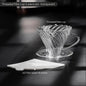 Amber gold glass coffee dripper set with V02 filter, includes sharing pot and server, designed for hand-brewed coffee.