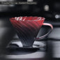 Amber gold borosilicate glass coffee dripper set with hand-brewed coffee maker, sharing pot, and V02 coffee filter.