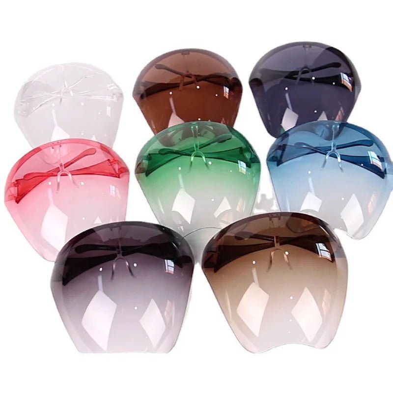 High-definition transparent full face protective mask with anti-fog, anti-splash features and high visibility goggles.