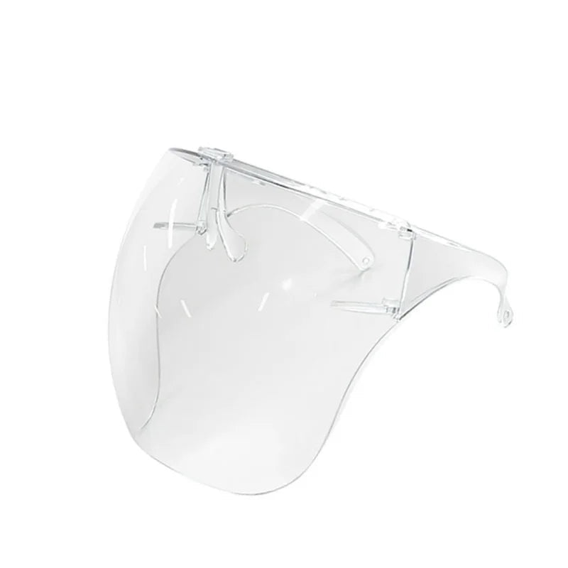 High-definition transparent full face protective mask with anti-fog and anti-splash features, designed for clear visibility and safety.