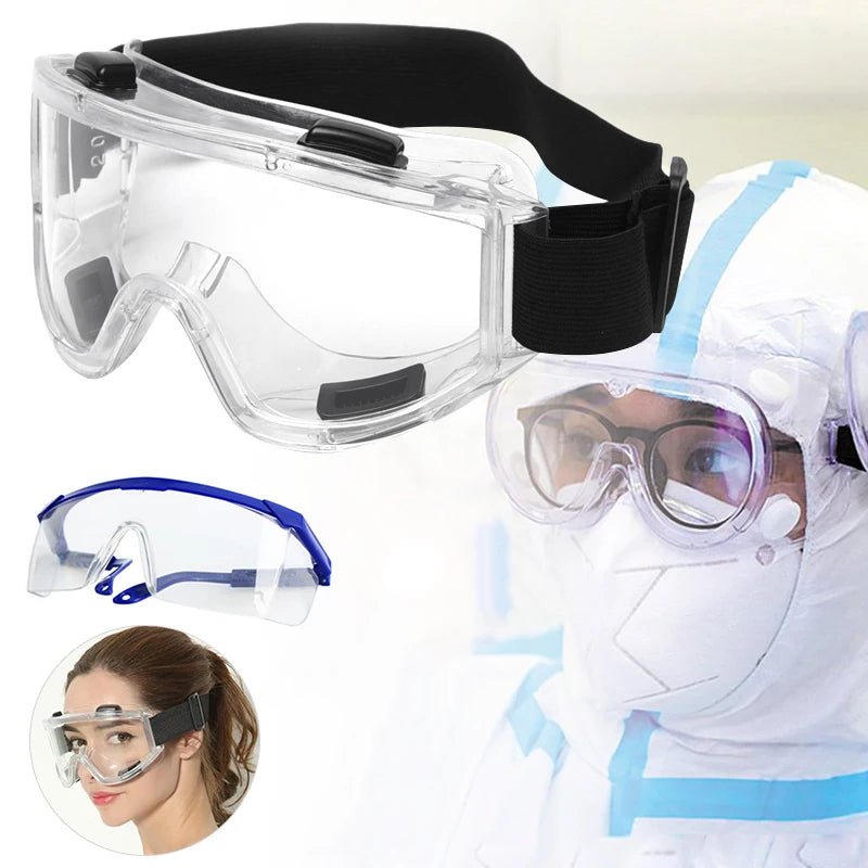 BACKUPMYFILESNOW® safety goggles over glasses with clear scratch-resistant lenses, suitable for nurses, workers, and architects.