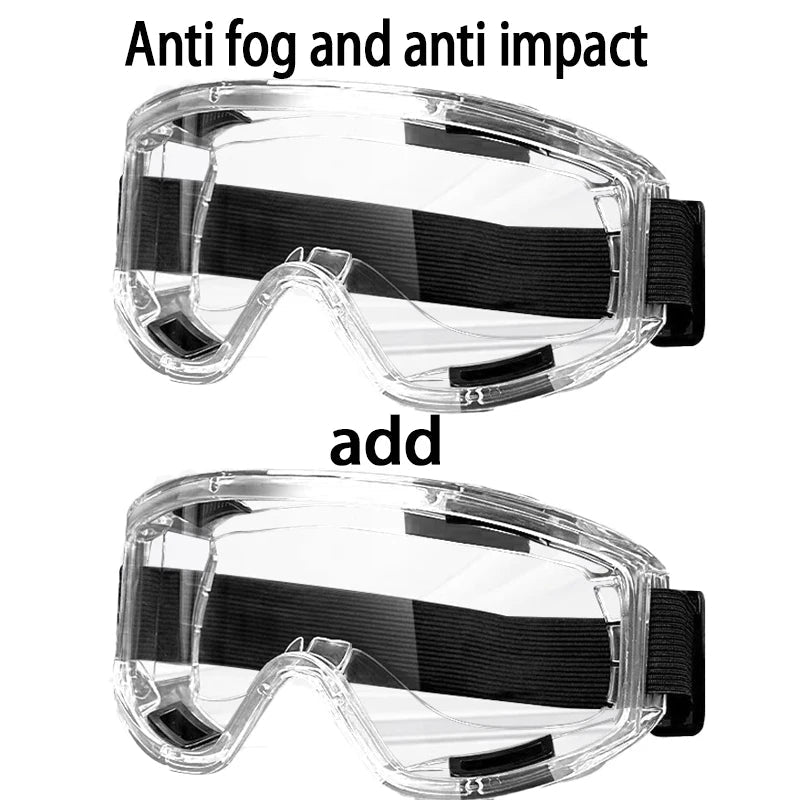BackupMyFileSNOW® anti-fog safety goggles, splash-proof and windproof, ideal for cycling, equestrian sports, and outdoor safety activities.