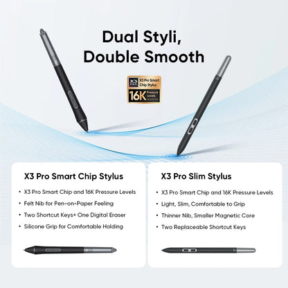 XPPen 4K Artist Pro 24 Gen 2 graphics tablet monitor with 23.8-inch Calman verified display and dual 16K stylus support.
