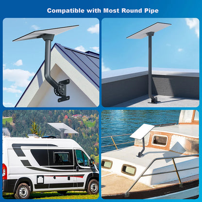 StarLink Gen 3 mounting stand with pipe socket and Ethernet cable holder, compatible with roof mount kits and accessories.