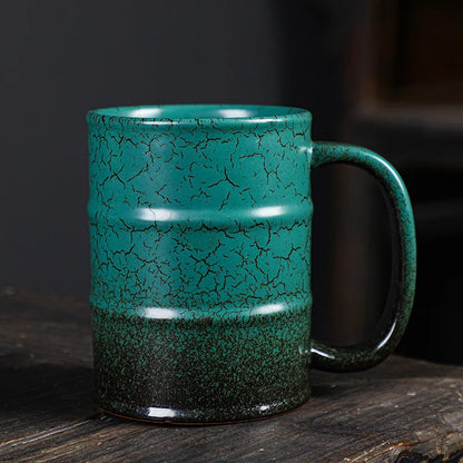 Large 600ml ceramic oil barrel cup for coffee or water, household latte, espresso, stoneware teacup, drinkware from BackupMyFilesNow.com