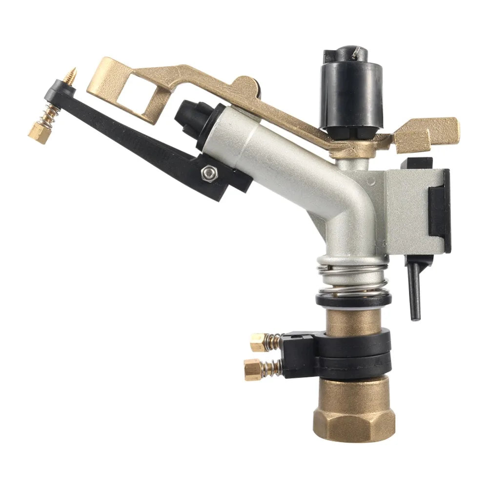 G1" female thread rocker impact sprinkler gun with large spray range for garden, farm, and lawn irrigation.