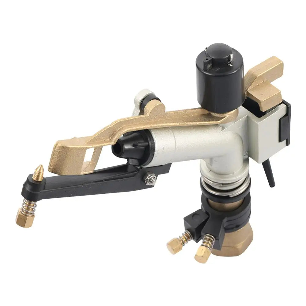 G1" female thread rocker impact sprinkler gun with large spray range for garden, farm, and lawn irrigation watering.