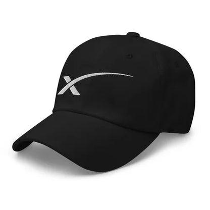 SpaceX Starlink cap, dad hat with embroidered SpaceX logo, black adjustable baseball hat for space enthusiasts