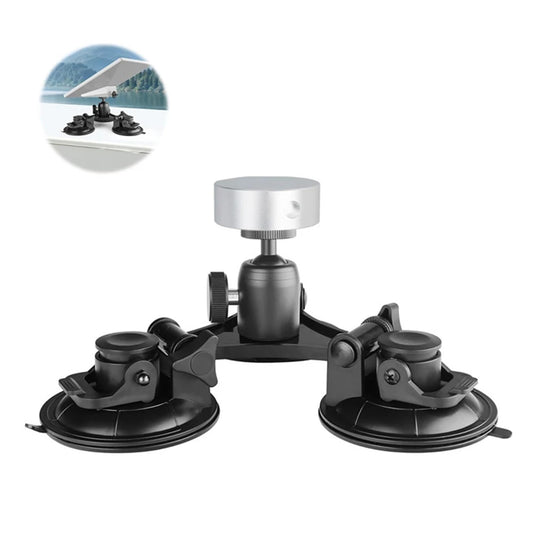 Starlink Mini suction cup mount by BACKUPMYFILESNOW.COM® with adjustable, rotatable antenna holder for car windows and sunroofs.