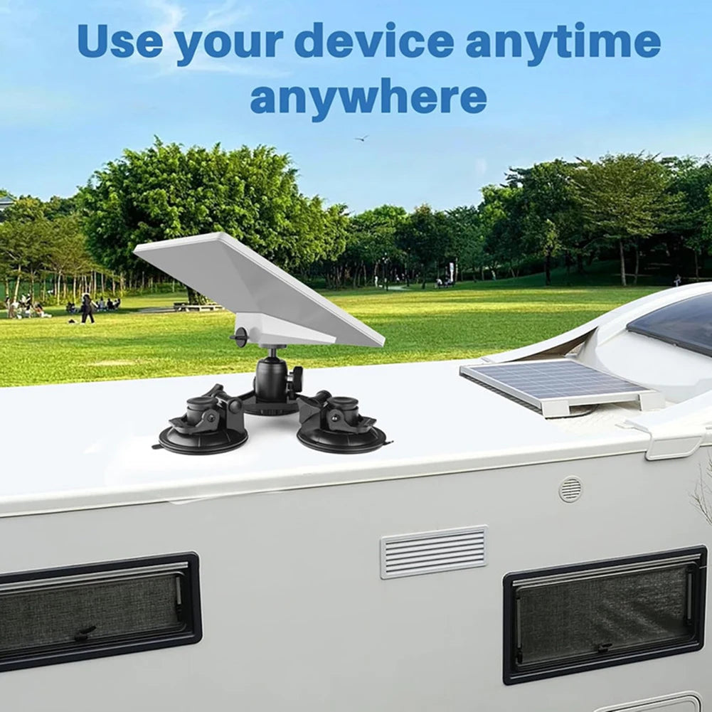 Starlink Mini suction cup mount holder for car windows and sunroofs, adjustable, wear-resistant, and rotatable bracket for antennas.