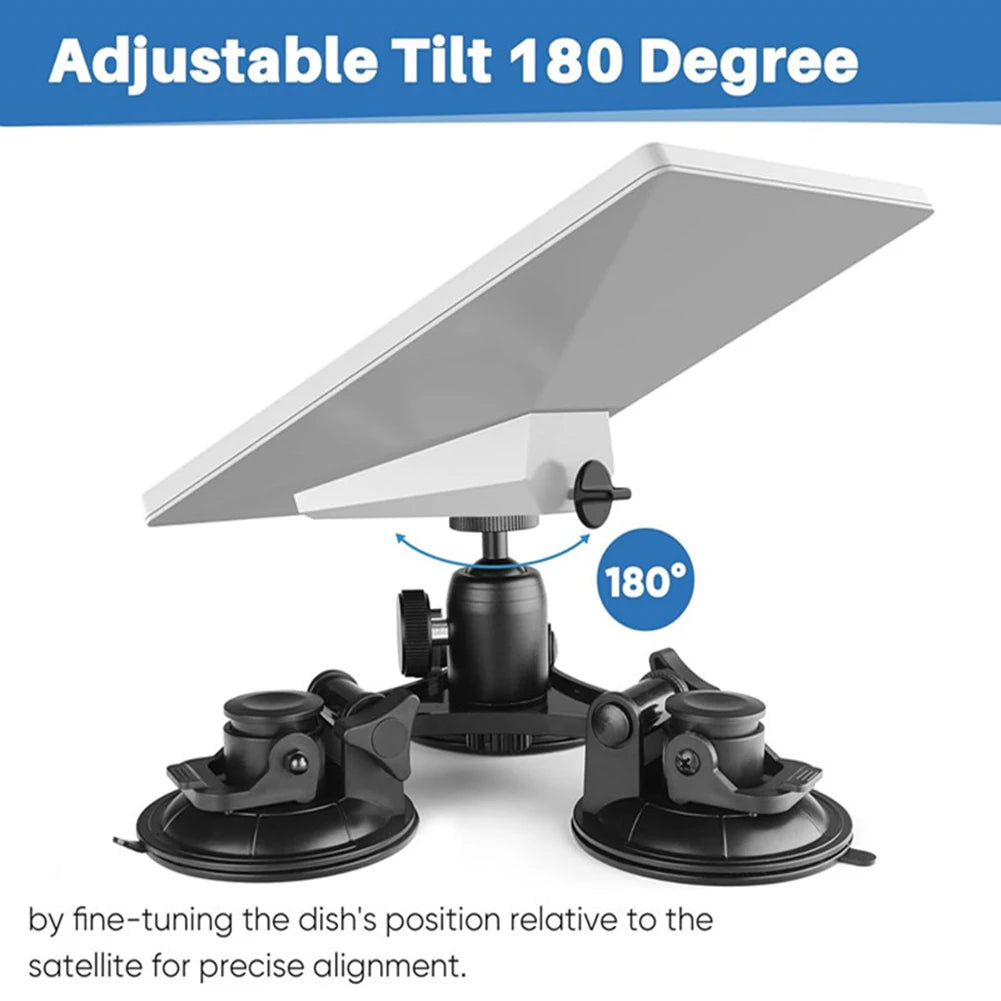 Starlink Mini suction cup mount by BACKUPMYFILESNOW.COM® for car windows and sunroofs, adjustable and rotatable antenna holder.