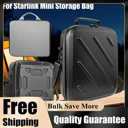 Starlink Mini Ultra-Light Protect Case by BACKUPMYFILESNOW.COM®, portable travel storage box with anti-scratch exterior and power cord compartment.