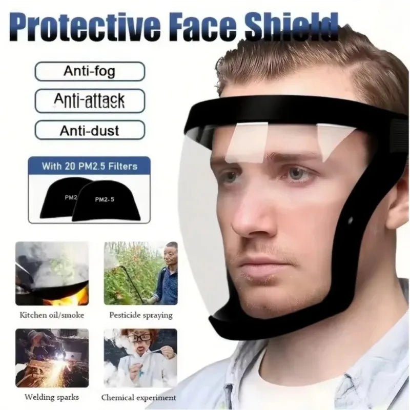 Full face safety goggles and protective mask by BACKUPMYFILESNOW.COM®, designed to shield against splashes and dust for men and women.