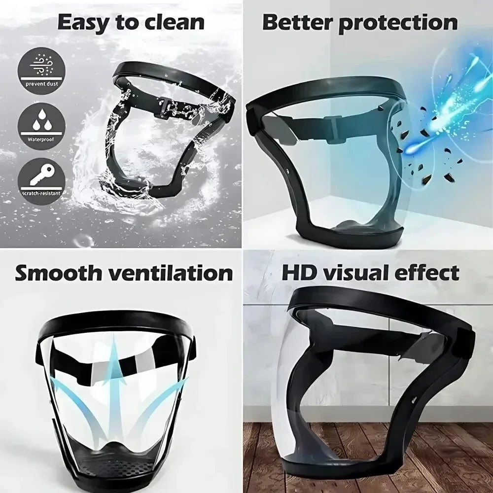 Full face safety goggles and protective mask by BACKUPMYFILESNOW.COM, featuring anti-splash dust protection for men and women.