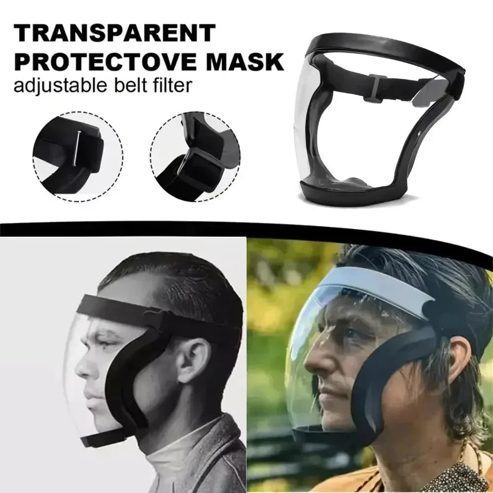 Full face safety goggles and protective mask for men and women, anti-splash dust mask with clear protective glasses.