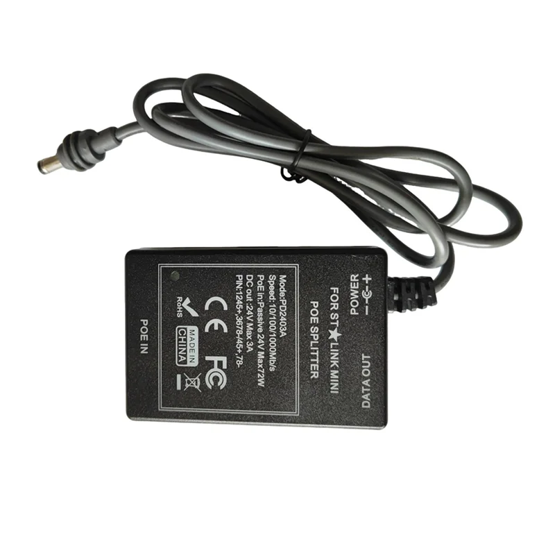 Industrial 24V DC input POE splitter for Starlink Mini Max, with 75W output and 10/100/1000Mbps Ethernet from BACKUPMYFILESNOW.COM®