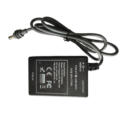 Industrial 24V DC input POE splitter for Starlink Mini Max, with 75W output and 10/100/1000Mbps Ethernet from BACKUPMYFILESNOW.COM®