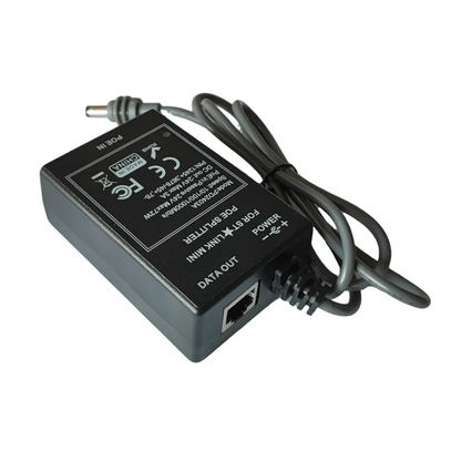 Elect-Industrial 24V DC input PoE splitter for Starlink Mini Max with 75W output, supports 10/100/1000 Mbps Ethernet connection.