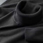 Black men's knitted turtleneck sweater from BACKUPMYFILESNOW.COM®, breathable, warm, solid color outdoor streetwear for autumn.