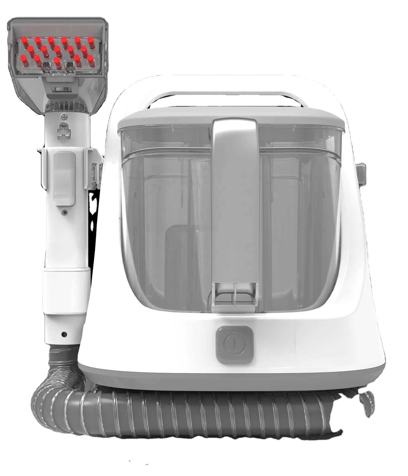 Black BACKUPMYFILESNOW.COM® portable commercial vacuum steam cleaner for household upholstery and carpet cleaning.