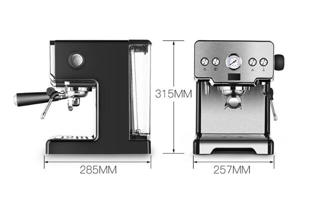 Italian semi-automatic coffee machine by BACKUPMYFILESNOW.COM® with stainless steel finish and multiple brewing options.