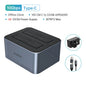 Aluminum dual-bay hard drive station by ORICO with Type-C port, offline clone, heat dissipation, suitable for 2.5 and 3.5-inch HDDs.