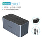 Orico Aluminum Dual-bay Hard Drive Station with Type-C, 10Gbps, offline clone, heat dissipation, supports 2.5 and 3.5-inch HDDs.