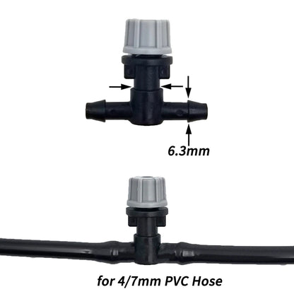 OAISI 20pcs plastic garden watering irrigation sprinkler heads with nozzles and tee joints for misting and watering plants.