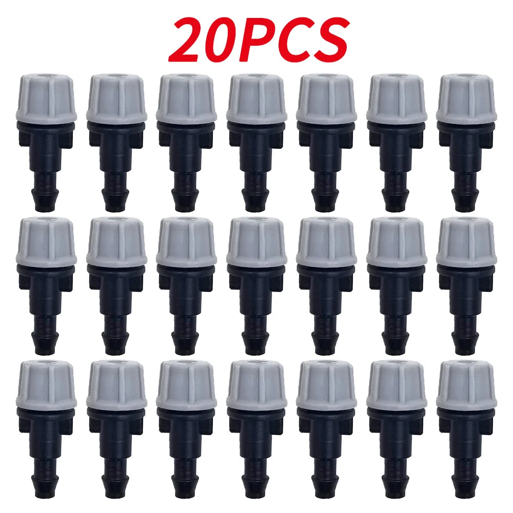OAISI 20-pack plastic garden watering irrigation misting sprinkler heads with nozzles and tee joints for efficient watering systems