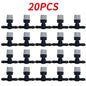 OAISI 20-pack plastic garden watering misting sprinkler heads with nozzles and tee joints for irrigation systems.