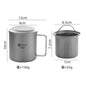 Pure titanium double-layer insulated mug with lid, outdoor water cup, suitable for coffee, tea, and cold drinks, designed for outdoor use.