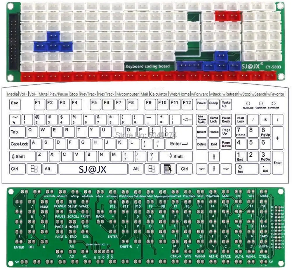 Arcade button controller with cable and USB keyboard encoder, expansion board for PC arcade gaming setup.