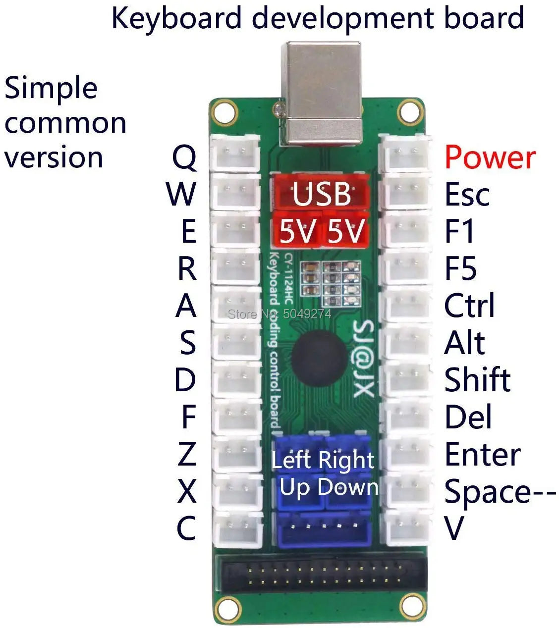 BackupMyFilesNow arcade button controller with USB cable, keyboard encoder and expansion board for PC arcade game setup.