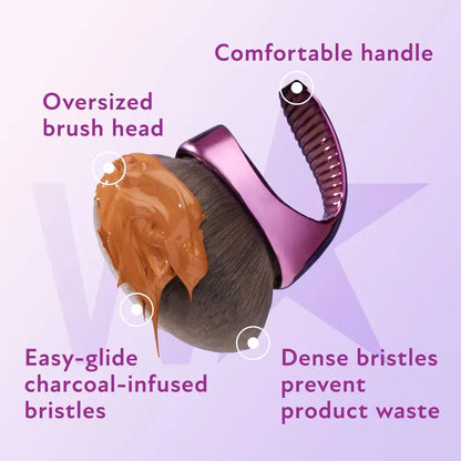 BackupMyFilesNow.com Beauty Blend & Blur Body Kabuki Brush with vegan bristles, ideal for self-tanner and foundation application.
