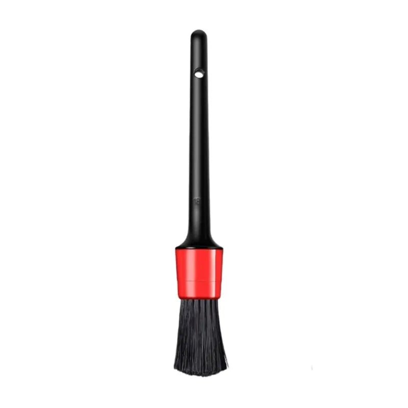 Automotive car cleaning brush kit with interior detail brushes, wheel rim cleaning brushes, and plastic detailing tools.