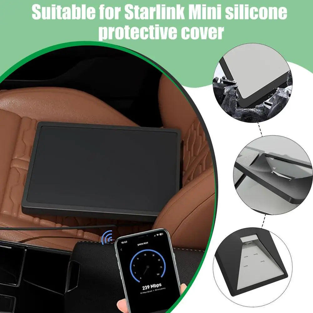 Silicone protective case for Starlink Mini V4, waterproof and anti-drop, designed for outdoor portability and full coverage.