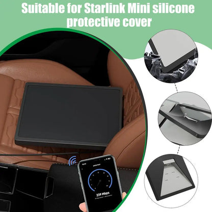 Silicone protective case for Starlink Mini V4, waterproof and anti-drop, designed for outdoor portability and full coverage.