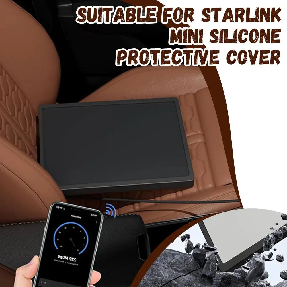 Silicone protective case for Starlink Mini V4, waterproof, anti-drop, full coverage, outdoor portable case by BACKUPMYFILESNOW.COM®.