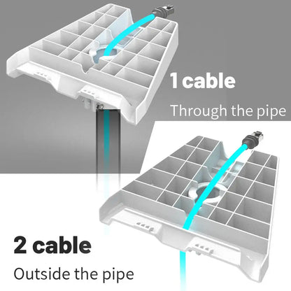 Starlink Gen 3 Pipe Adapter and Pole Mount Bracket made of ABS, compatible with Starlink V3 plate and roof mount accessories.